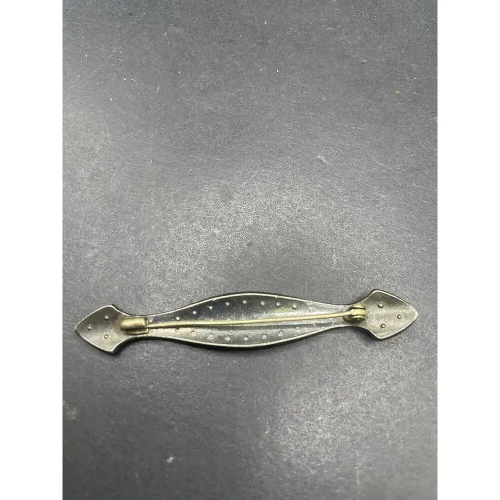 Vintage Art Deco Clear Rhinestone Bar Brooch Silver Tone Pin Women Jewelry